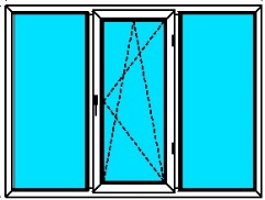 Трехстворчатые пластиковые окна